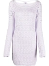 Attico Openwork Minidress In Lilac