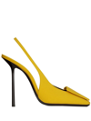 Saint Laurent Maxine Slingback Pumps In Crepe De Chine In Gelb
