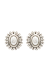 ALESSANDRA RICH CLIP-ON CRYSTAL-EMBELLISHED EARRINGS