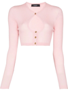 VERSACE CUT-OUT CROPPED CARDIGAN