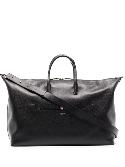 Thom Browne Black 4-bar Stripe Leather Holdall Bag