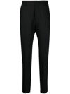 AMI ALEXANDRE MATTIUSSI PINSTRIPED TAPERED TROUSERS