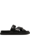 Senso Crossover-strap Leather Sandals In Black