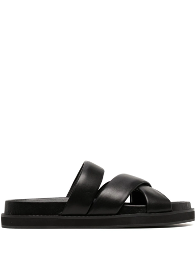 SENSO NICO CROSSOVER-STRAP LEATHER SANDALS