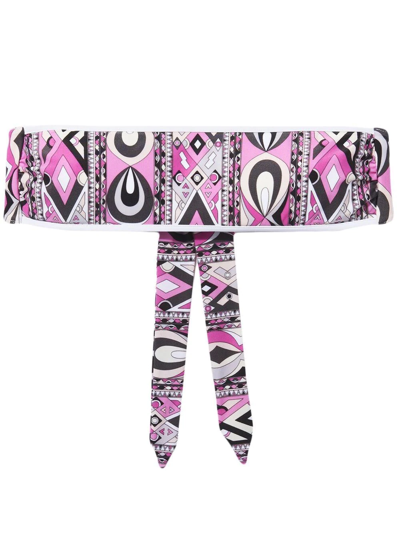 Pucci Graphic-print Bikini Top In Pink