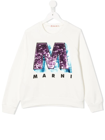 Marni Kids' Sequinned Logo-print Sweatshirt In 0m108