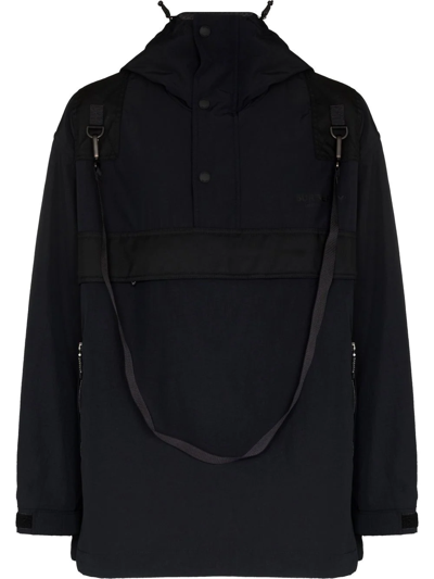 Burberry Logo Detail Nylon And Cotton Oversized Jacket In Black