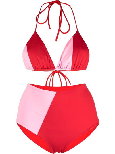 Tara Matthews Lumio Patchwork Offcut Bikini In Red