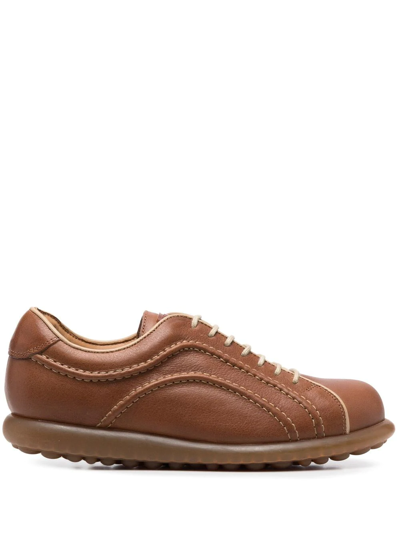 Camper Ribbed Lace-up Shoes In Brown