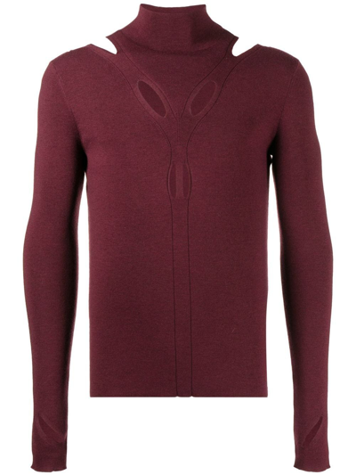 Dion Lee Cut-out Mock-neck Jumper In Red