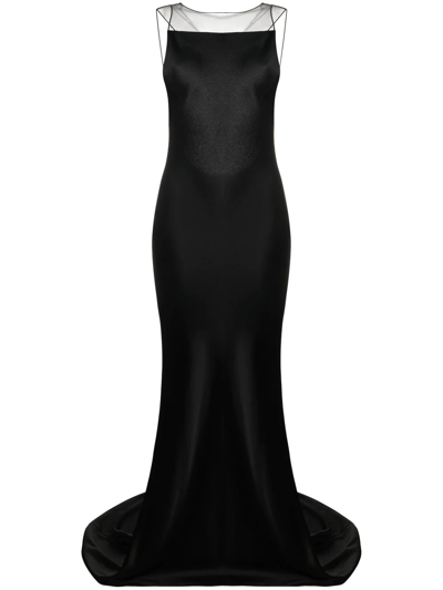 Maison Margiela Square-neck Open-back Gown In Black