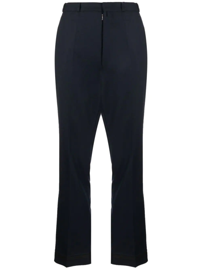 Maison Margiela Contrast-stitch Straight-leg Trousers In Blue