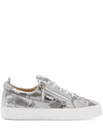 Giuseppe Zanotti Frankie Snake-print Sneakers In White