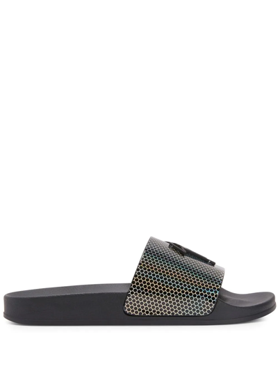 Giuseppe Zanotti Brett Geometric-print Slides In Black