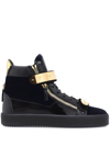 Giuseppe Zanotti Side Zipper High-top Casual Shoes In Black