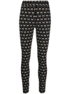 Pinko Love Bird Print Leggings In Schwarz