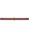 Saint Laurent Laque Ysl Monogram Leather Belt In Rot