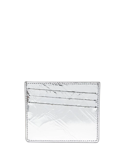 Maison Margiela Cracked Metallic Cardholder In Silber