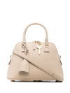Maison Margiela Logo-plaque Leather Tote Bag In White