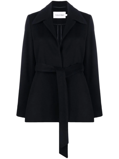 Calvin Klein Single-breasted Coat In Schwarz