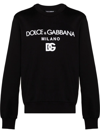 Dolce & Gabbana Cotton Sweatshirt With Frontal Logo In Schwarz