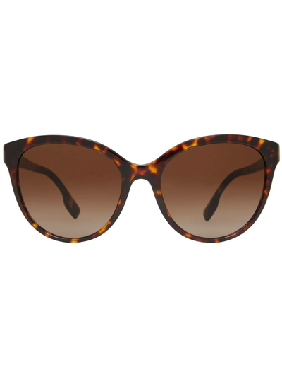 Burberry Monogram-motif Cat-eye Sunglasses In Dark Tortoiseshell