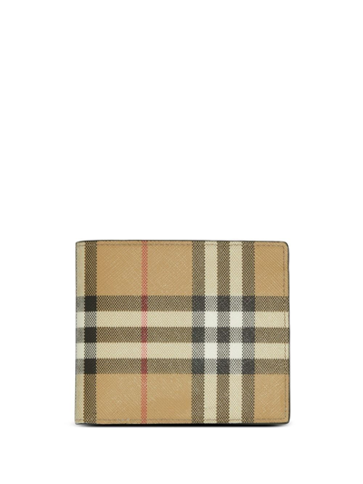 Burberry Vintage Check Biifold Wallet In Nude