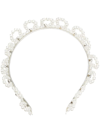 Simone Rocha Silver-tone, Faux Pearl And Crystal Headband In White