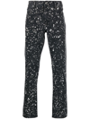 Off-white Man Black Skinny Jeans With Paint Effect Print In Schwarz