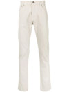 ISAIA CONTRAST-TRIM STRAIGHT TROUSERS