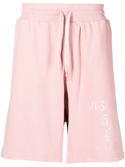 Moschino Tonal-logo Track Shorts In Pink