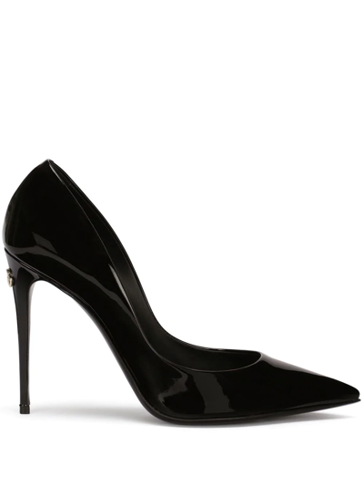 Dolce & Gabbana Patent Leather 105mm Pumps In Black