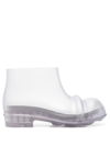 Loewe Ankle Boots In Transparent Rubber/plasic In Nude