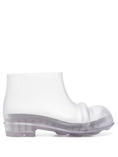 Loewe Ankle Boots In Transparent Rubber/plasic In White