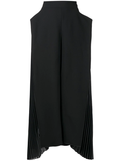 Maticevski Asymmetric Pleated Wide-leg Trousers In Black