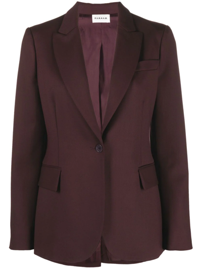 P.a.r.o.s.h. Peak-lapel Single-breasted Jacket In Brown