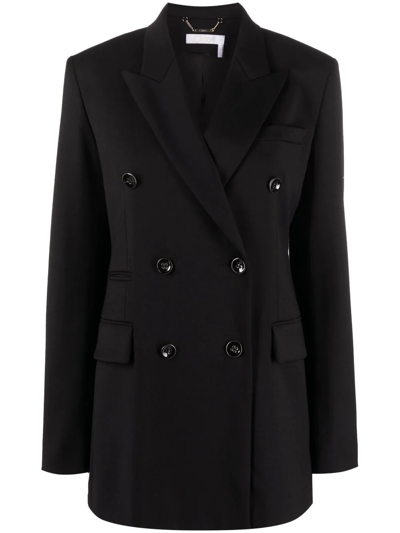 Chloé Double-breasted Wool-blend Blazer In Black