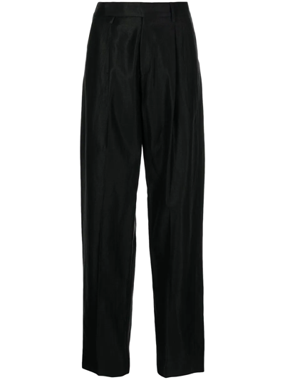 Filippa K Darcey Wool Palazzo Trousers In 1433 Black