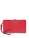 Michael Michael Kors Adele Pebbled-leatherwallet In Crimson/gold