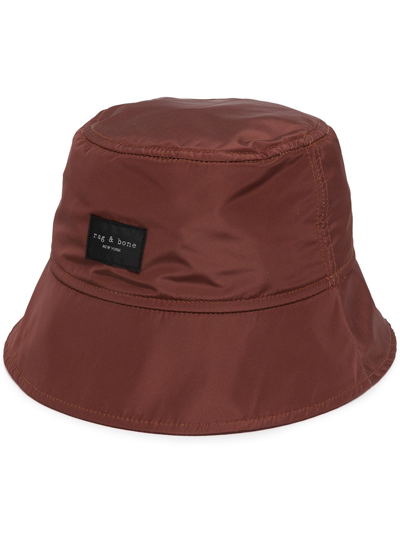 Rag & Bone Addison Logo-patch Bucket Hat In Red