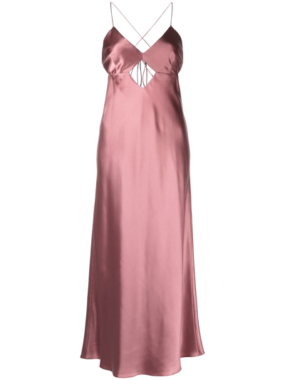 Michelle Mason Cut-out Detail Midi Dress In Rosa