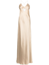 Michelle Mason Cut-out Detail Silk Gown In Gold