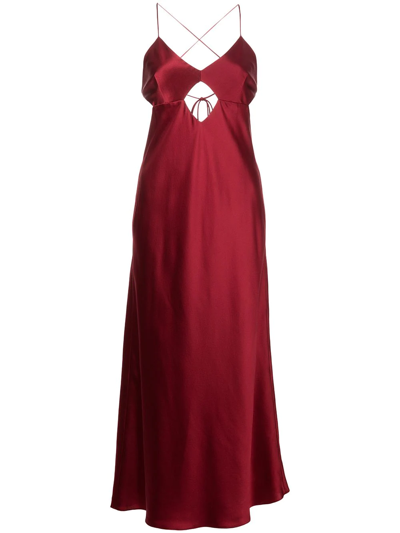 Michelle Mason Cut-out Detail Midi Dress In Rot