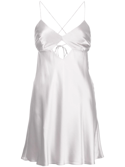 Michelle Mason Cut-out Detail Mini Dress In Silber