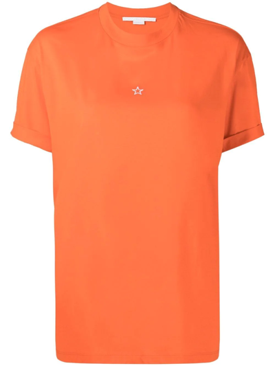Stella Mccartney Embroidered-star Detail T-shirt In Orange