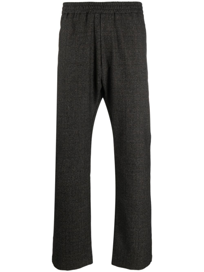 Barena Venezia Checked Slip-on Straight Trousers In Grey