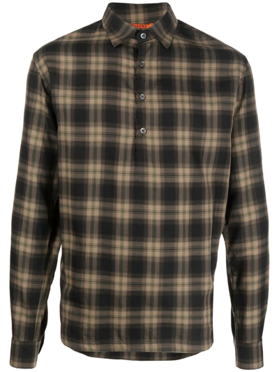 Barena Venezia ‘pavan' Point Collar Flannel Checked Shirt In Brown