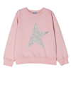 Golden Goose Glitter Star-patch Cotton Sweatshirt In Rosa