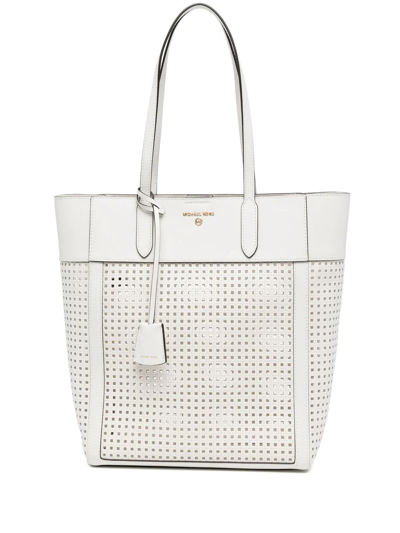 Michael Michael Kors Sinclair Large North-south Shopper Tote Bag In Optic White