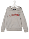 DSQUARED2 LOGO-PRINT LONG-SLEEVE HOODIE